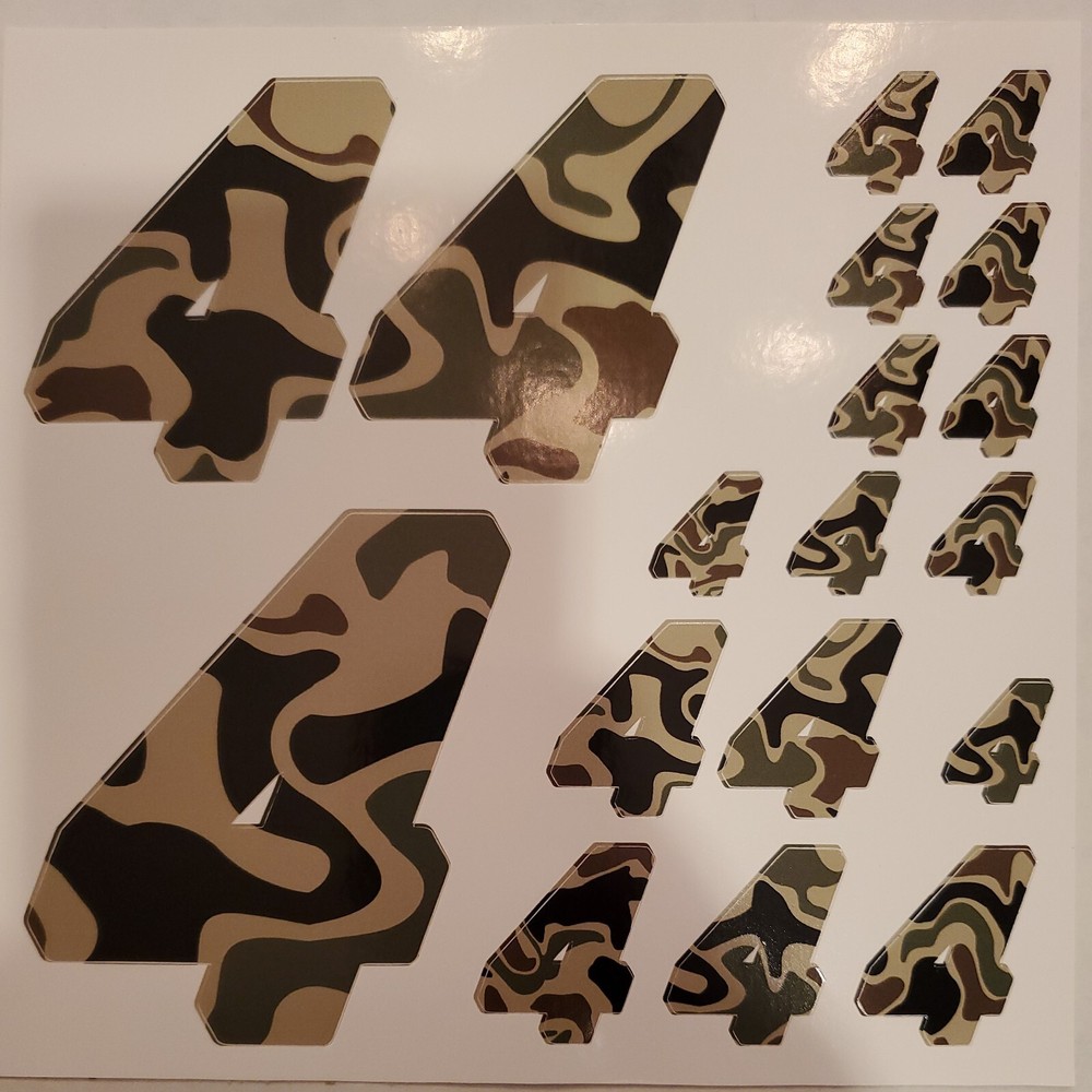 Camouflage #4’s Racing Numbers Vinyl Decals 1/10-1/12 Kyosho-arrma-losiBxC