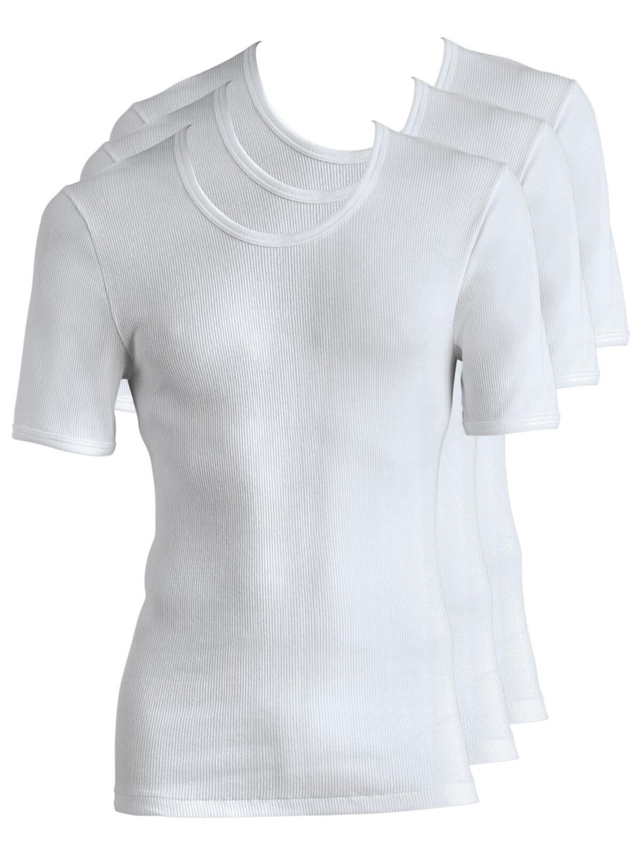 Pack Men's T-shirt Vest Cotton by Schöller Size M-3XL White