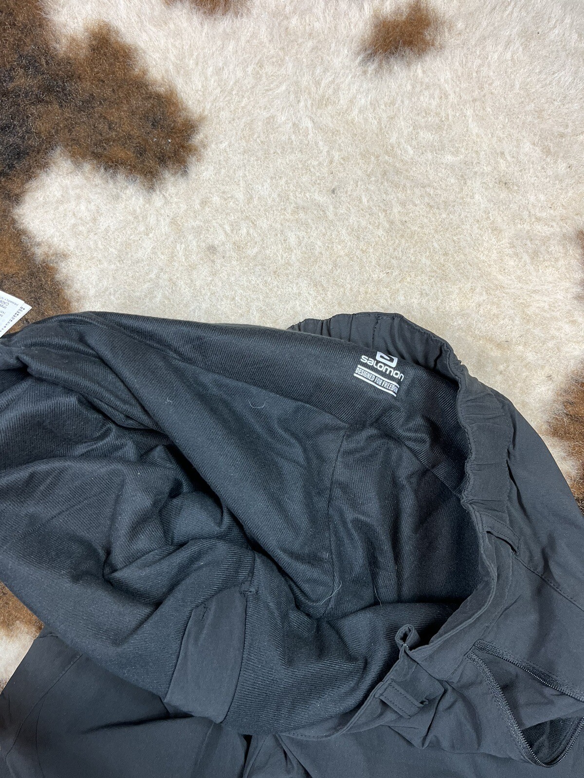 Salomon Pantaloni Nero Neve Sci Snowboard Grandi 28x32 Vita Allungata