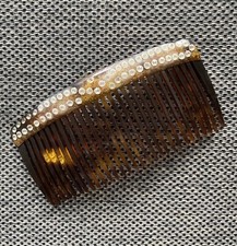Antique Hair Comb Early Plastic Rhinestone Victorian Accessory Tiara Film Prop