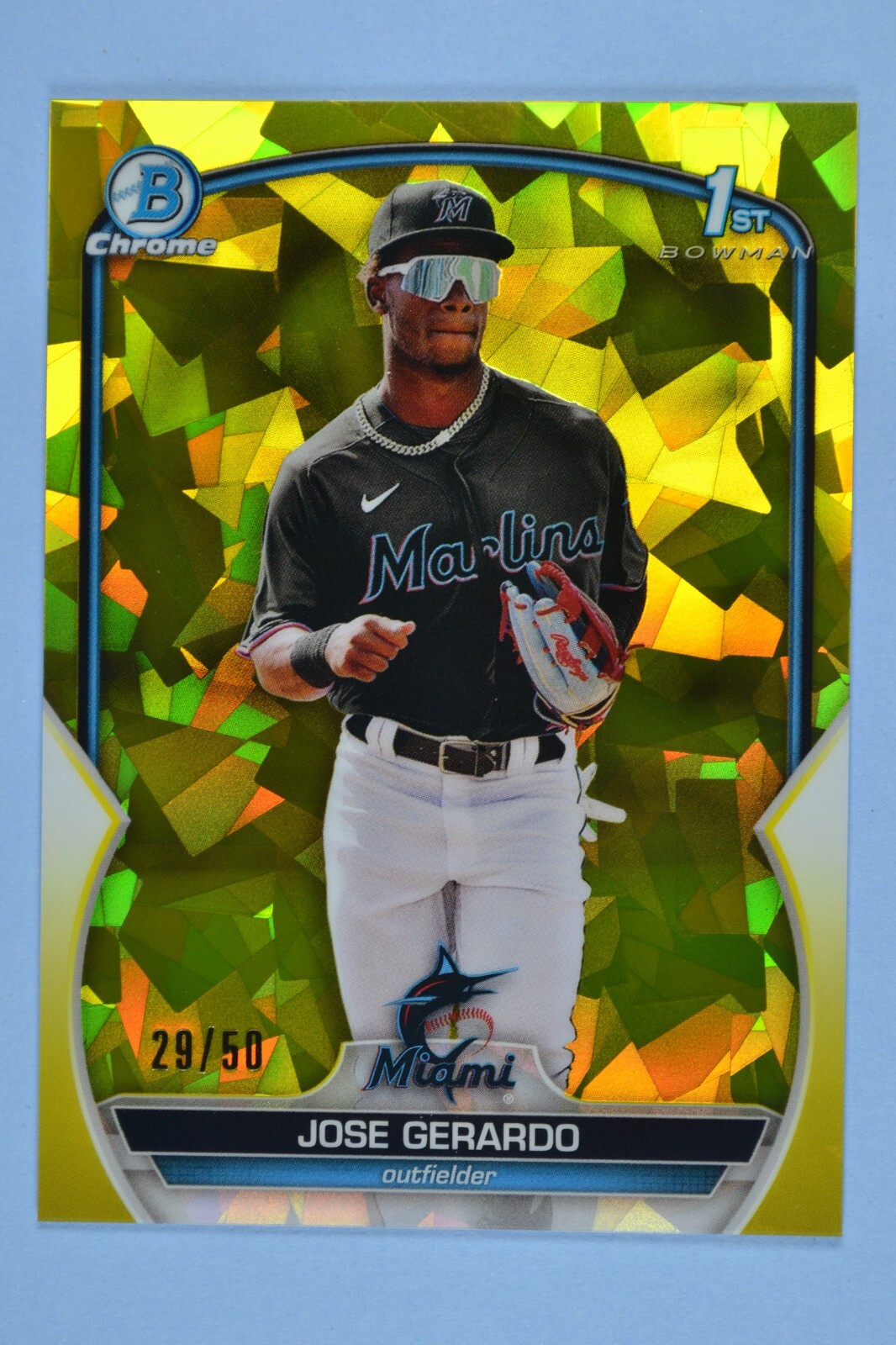 Jose Gerardo 2023 Bowman Chrome Sapphire Edition Prospects Yellow /50 #BCP-195