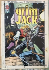 GRIMJACK 54 TOM MANDRAKE COVER ORIGINAL PRODUCTION ART ACETATE LINES OVER COLOR