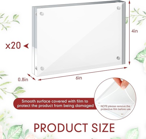 19 Pcs Clear Acrylic Picture Frame Magnetic Double Sided 20 mm Thickness 5" x 7" - Picture 6 of 6