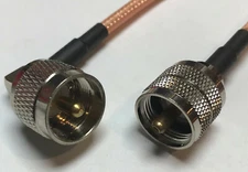 RG400 UHF Male Angle to UHF Male 259 Double Shield Coax PICK LENGTH RF US Lot   