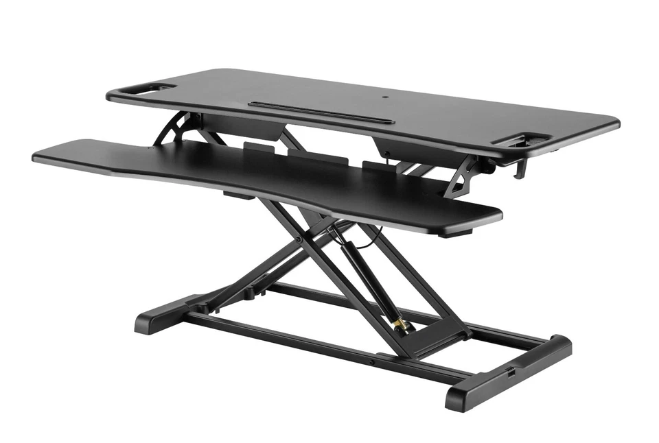 Sit-Stand Workstation, Höhenverstellbarer Sitz-Steh-Schreibtisch Aufsatz GTS-012 - Bild 2 von 4