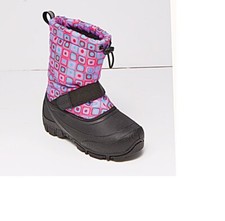 NEW Tamarack Girls Geometric Winter Pull On Snow Boot, Size 1, Pink