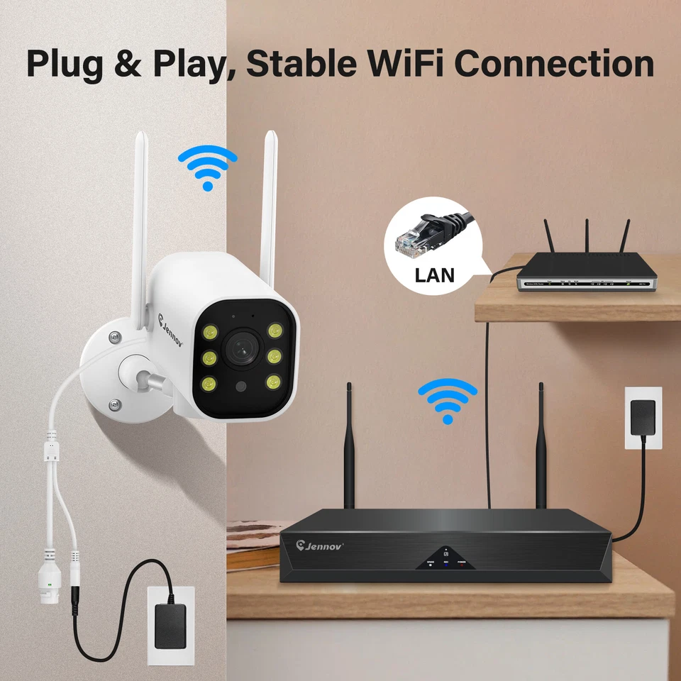 Home Security Camera System 5MP WiFi CCTV With 1TB NVR Wireless 2 Way Audio IP66 - Image 2 of 4