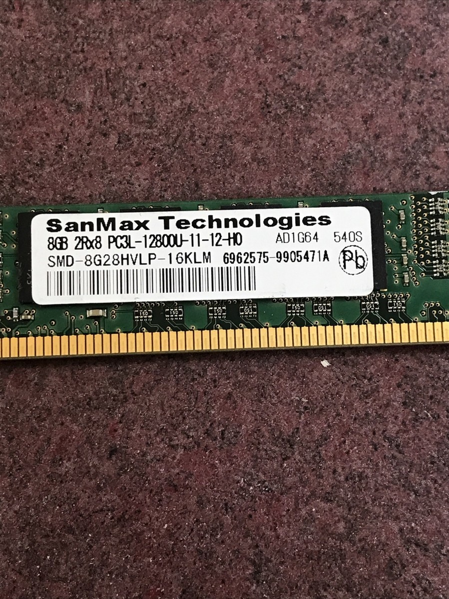 16GB (2x8GB) SanMax Technologies 2Rx8 PC3L-12800U Low Profile DIMM