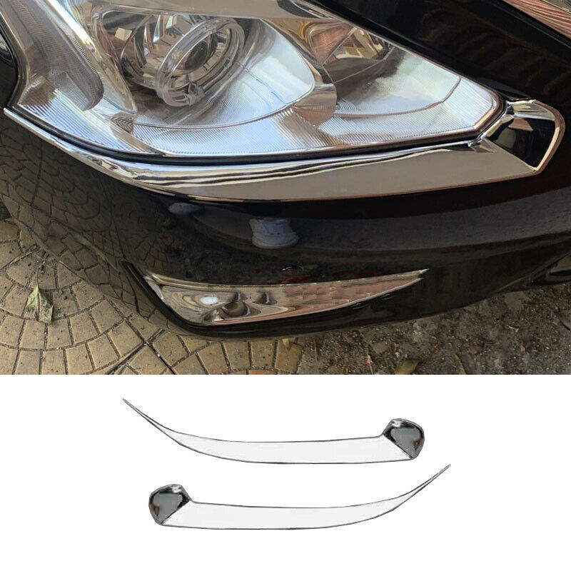 2PCS Chrome Front Headlight Lamp Eyebrow Trim For Nissan Altima Teana