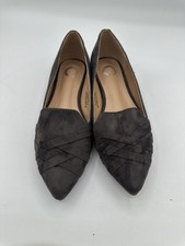 Journee Collection "Mindee" - Women s Grey/ Gray Pointed Suede-like Flats 7.5