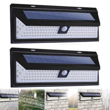 2pc Solar Power 118LED PIR Motion Sensor Outdoor Security Garden Wall Lamp Light