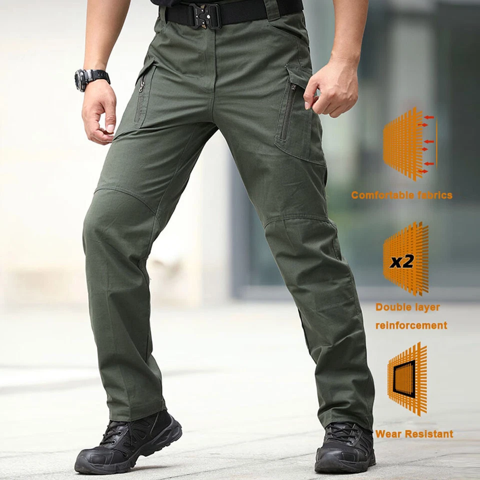 Pantaloni cargo tattici da città Pantaloni classici multitasche militari per es - Immagine 2 di 4