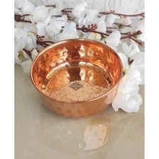 100% Pure Copper Bowl Indian Hammered Design Dinnerware, serving bowl Tableware
