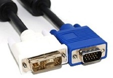 Heavy Duty video cable DVI-A male to VGA male with ferrite filter