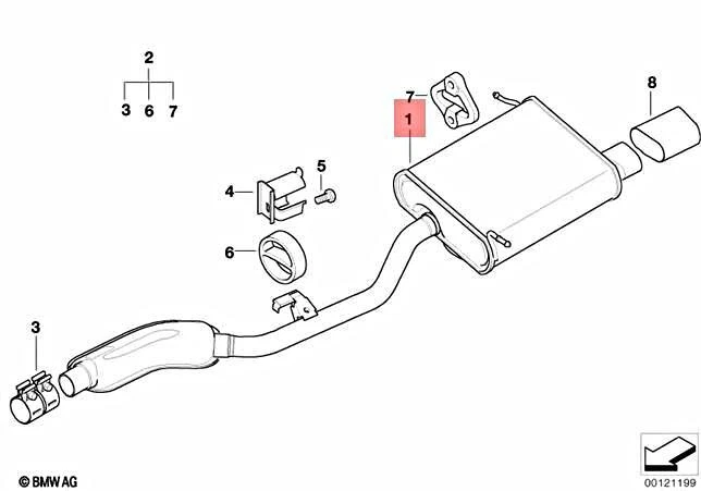 Genuine BMW Z3 Z3 1.9 Cabrio Exhaust System Rear 18101438089 eBay
