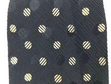 Gian Carlo Lamberti Necktie Tie Mens Black Polka Dot EUC