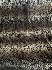 Animal Fun Faux Fur Fabric Material - Leopard Print Low Pile Very Soft-NEW