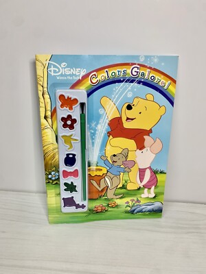 Disney 2005 Winnie The Pooh COLORS GALORE! Coloring Book w/ Paint UNUSED 