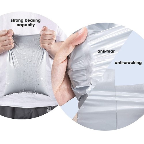 200 12x15.5 Poly Mailers Shipping Envelope Plastic Self Sealing Bags Gray 2.5Mil - Picture 7 of 7