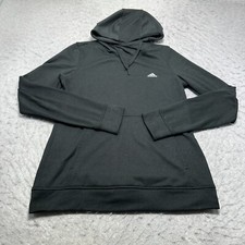 Adidas Climawarm Hoodie Sweatshirt Black Fleece High Neck Womens Size Medium M