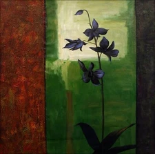 Modern Hand Painted Oil Painting Orchids, Gorgeous! 30x30in