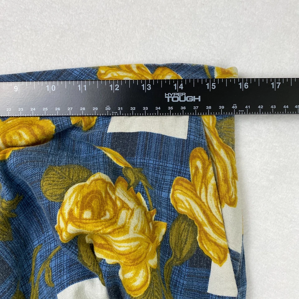Falda Odille Mujer Mezcla Lino Talla 10 Azul Amarillo Estampado Floral Tiro Alto Forrada Foto 4 de 4