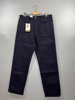 NWT LEE 101 Mens Japanese 13oz SOLID INDIGO DRY RAW Selvedge Denim