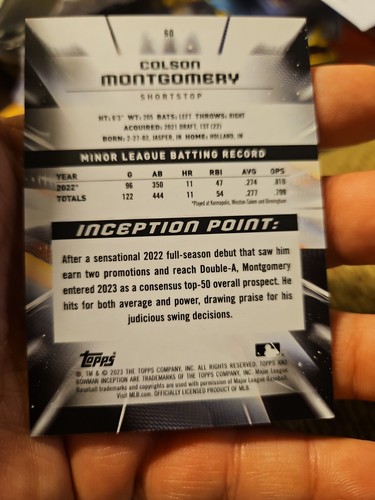🌟 2023 Bowman Inception Colson Montgomery White Sox Orange Foil /25 🌟 - Picture 3 of 3