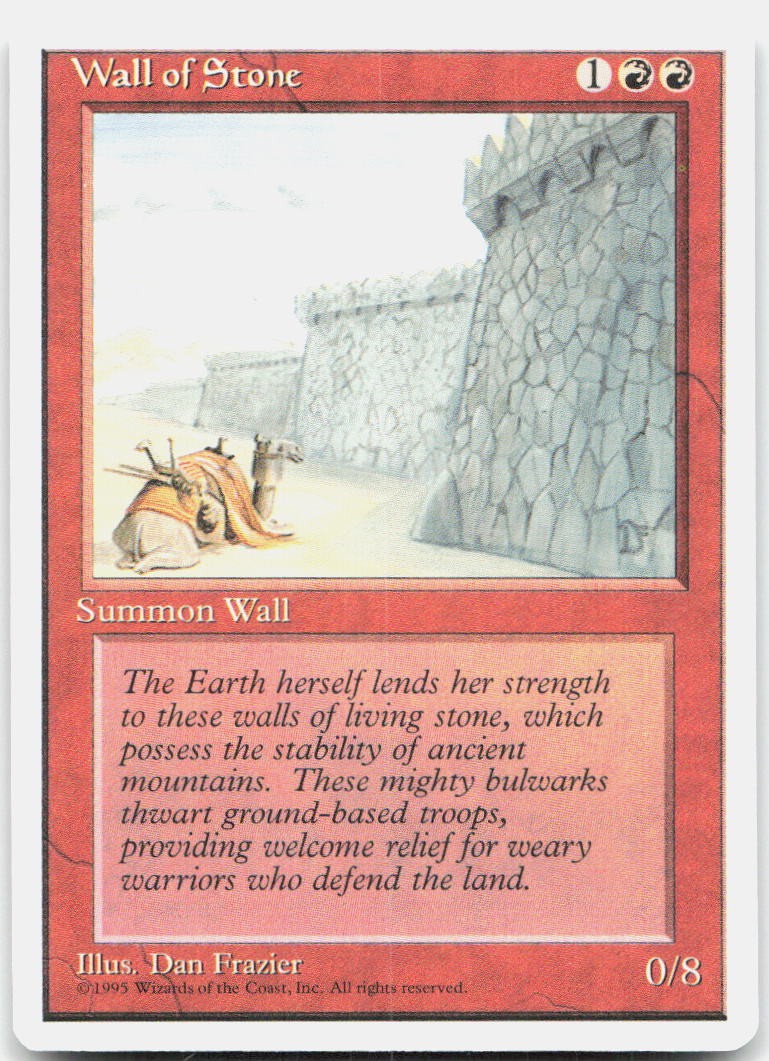 Wall of Stone Moderately Played Fourth Edition Uncommon Magic: The Gathering
