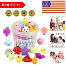 Cute Mini Kawaii Squishies - 24pcs Party Favors and Easter Basket Stuffers