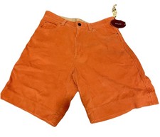 Tommy Bahama Bright Orange Corduroy shorts 32 Lighter Shade Of Wale New With Tag