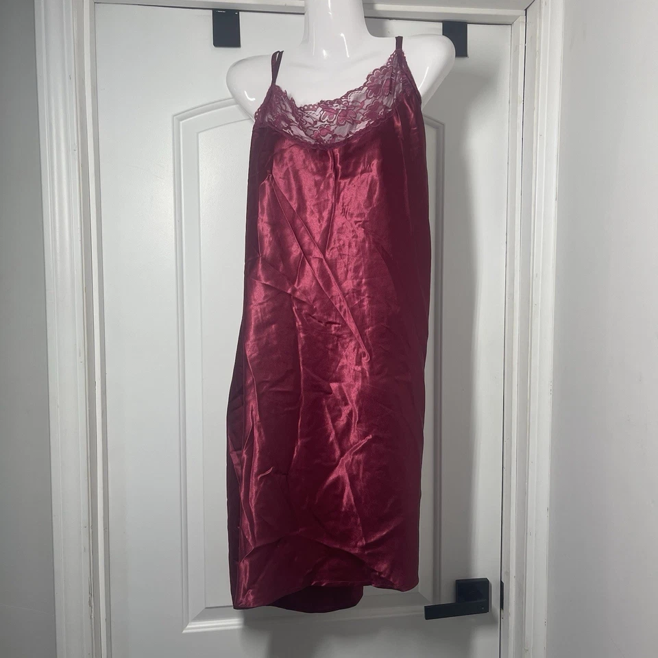 Amoureuse Camisón Bata Peignoir Set 2x Sensación Satinada Floral Encaje Ribete Camisón Foto 2 de 4