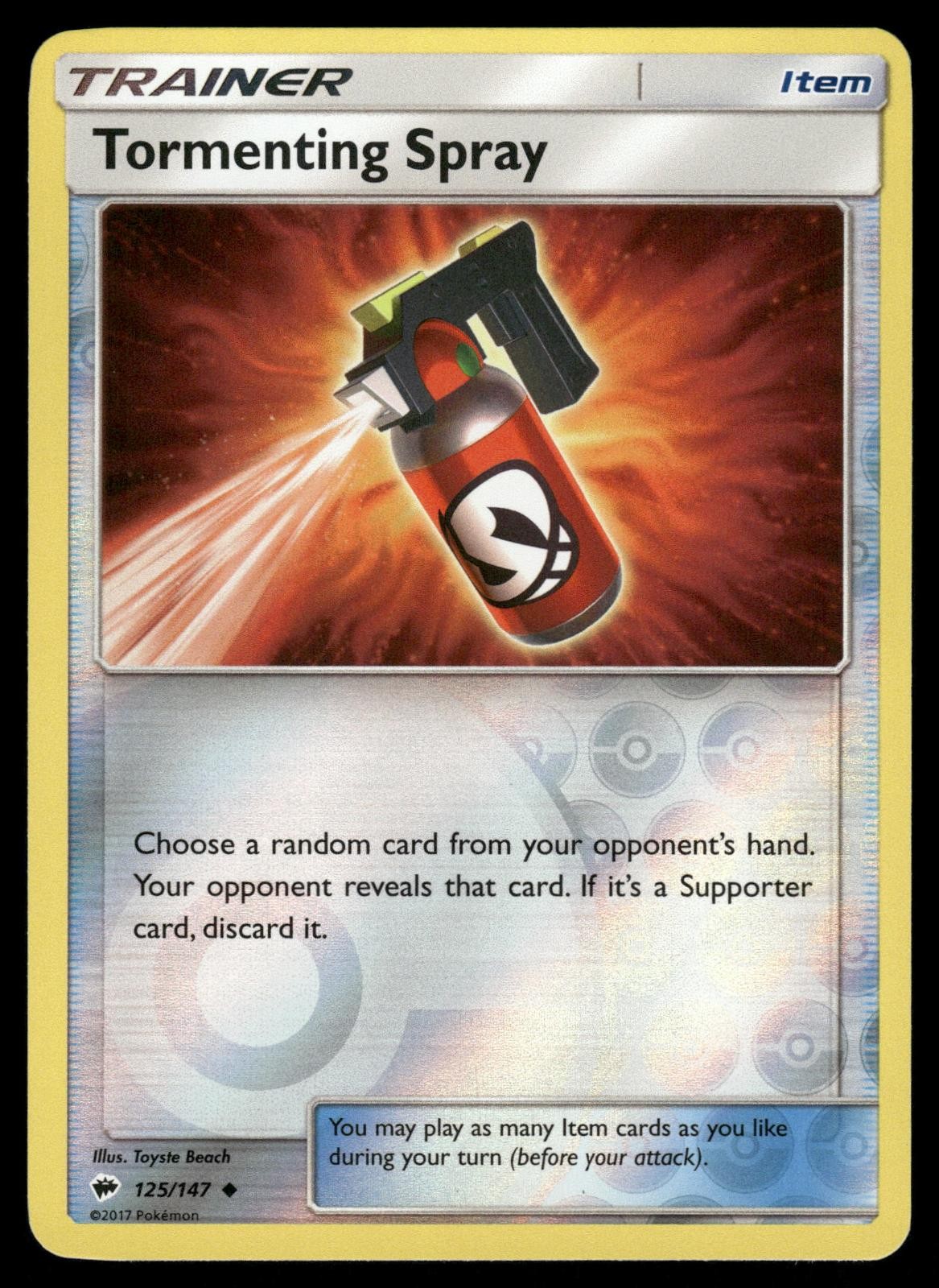 Tormenting Spray 125/147 Uncommon Burning Shadows Pokemon Reverse Holo NM