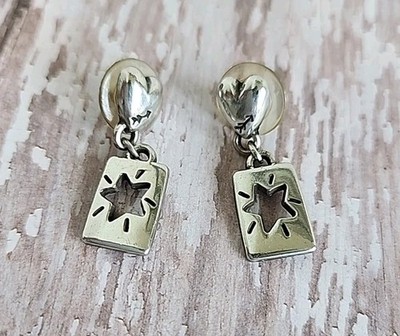 Brighton Heart & Star Cut Out Dangle Earrings FREE SHIPPING