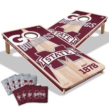 Cornhole Boards Mississippi State Bulldogs 2x4 Pro Foldable Legs Resin Bags