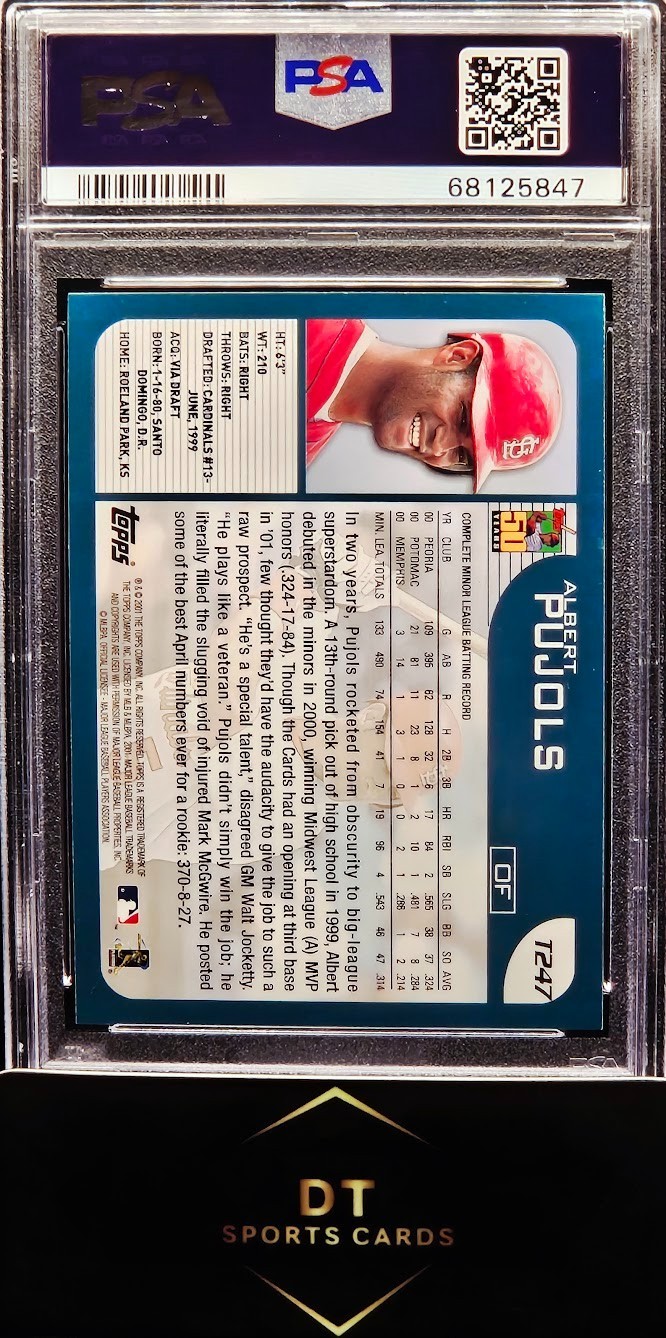 2001 TOPPS TRADED- ALBERT PUJOLS #T247 (RC) PSA 9 MINT view 2