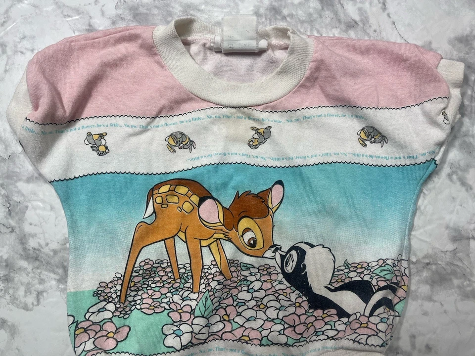 Rare Vintage Disney Bambi Jog Togs One Piece Outfit All Over Print Romper 6 Mos - Image 2 of 4