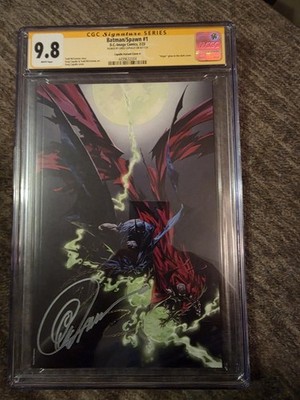Batman Vs Spawn #1 Comic CGC 9.8 Glow In The Dark Cover Signed by Greg Capullo !