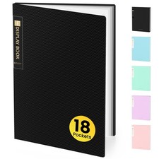 Binder with Plastic Sleeves 18-Pocket, Displays 36 Pages, 8.5"x11"