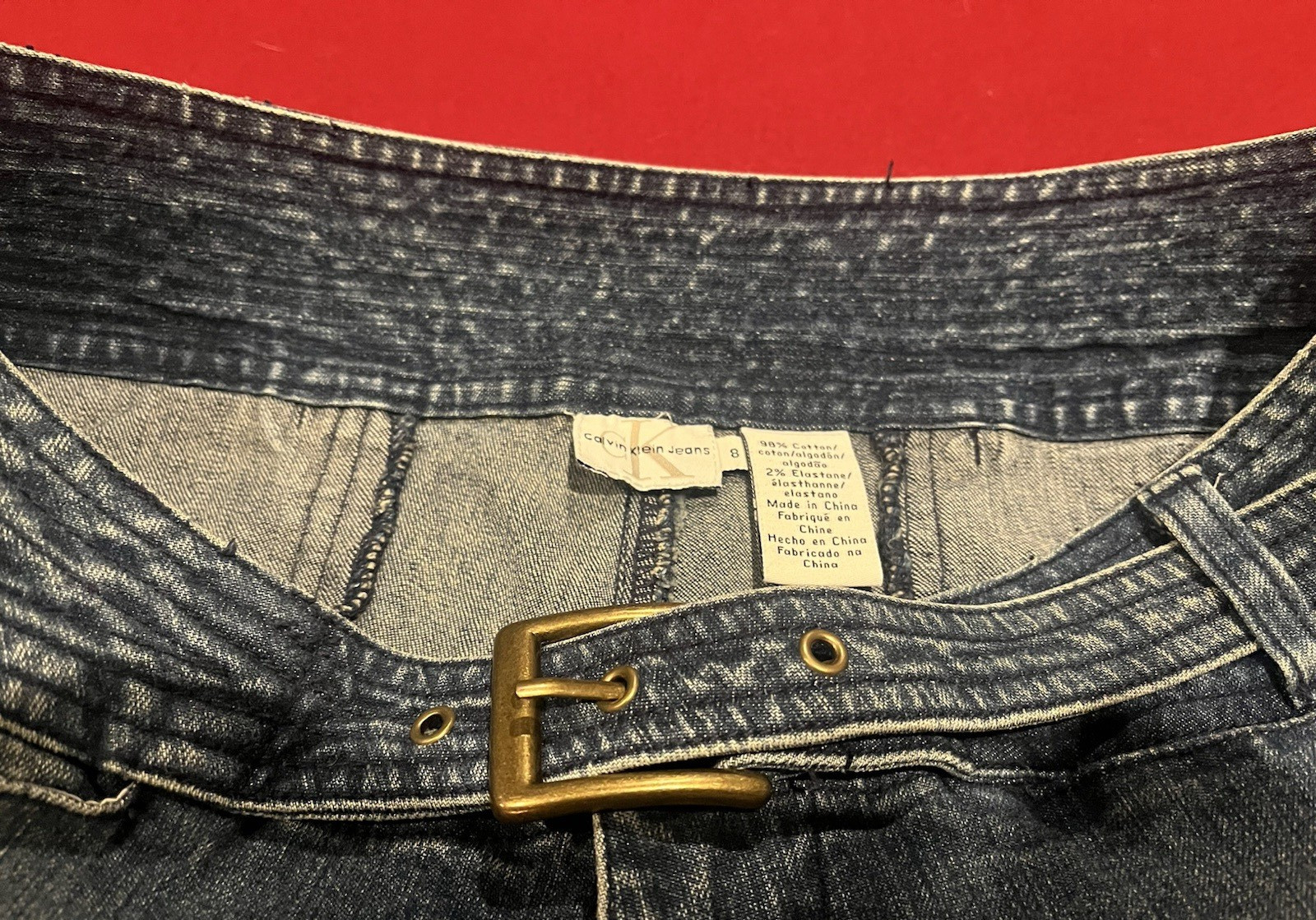 Calvin Klein  Women's Blue Denim Medium Wash Buckle boot cut