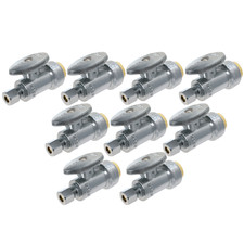 10 Pack XFITTING. 1/2" Push Fit X 1/4" OD Comp. 1/4-Turn Straight Stop Valve