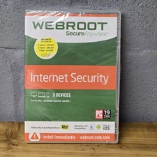 Webroot Secure Anywhere Internet Security for PC Mac & Android/iOS NEW SEALED