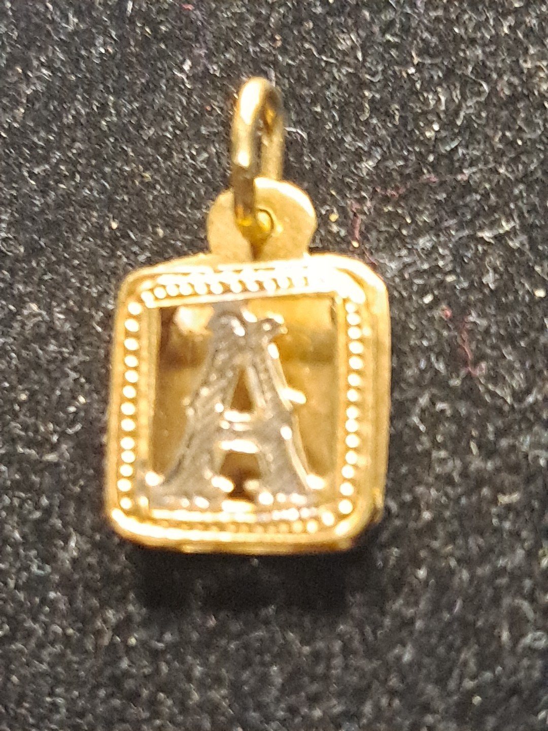 10k Solid Yellow Gold Designer INITIAL A Pendant … - image 3