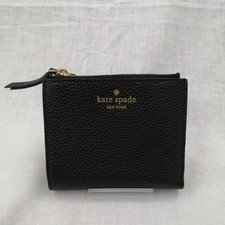 Kate Spade Black Bifold Wallet Compact L Zip Coin Purse Women's