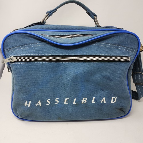 Vintage Blue Hasselblad Retro Camera Travel Canvas Bag 15" x 10" x 7" Dusty - Picture 5 of 18