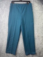 Vintage 70s Act III Women's Teal Blue Wide-Leg Trousers   Size M/L 32Wx26L