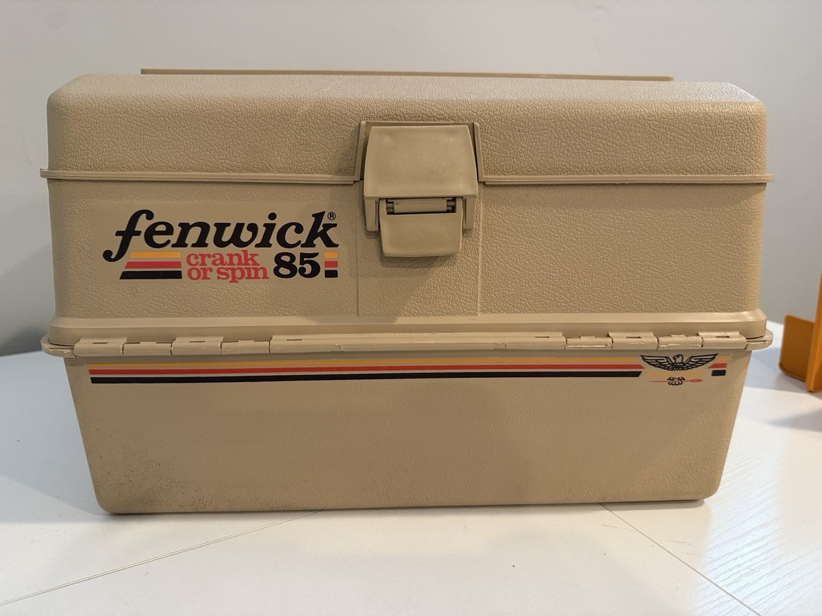 VTG RARE Fenwick Woodstream 85 Tackle Box Crank Or Spin With Trays