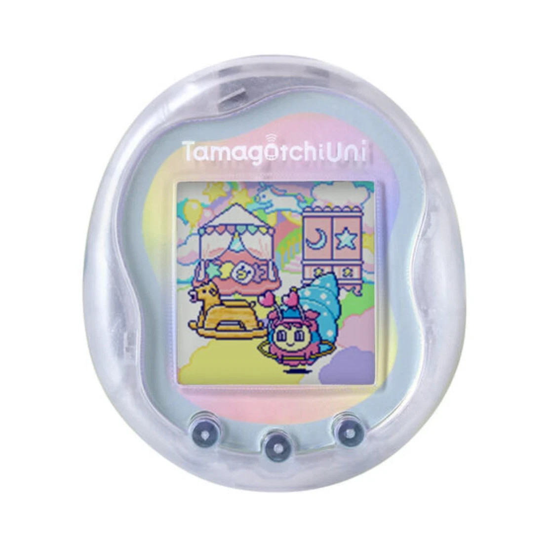Set of Tamagotchi Uni Prism White and Aurora Pink Premium Bandai