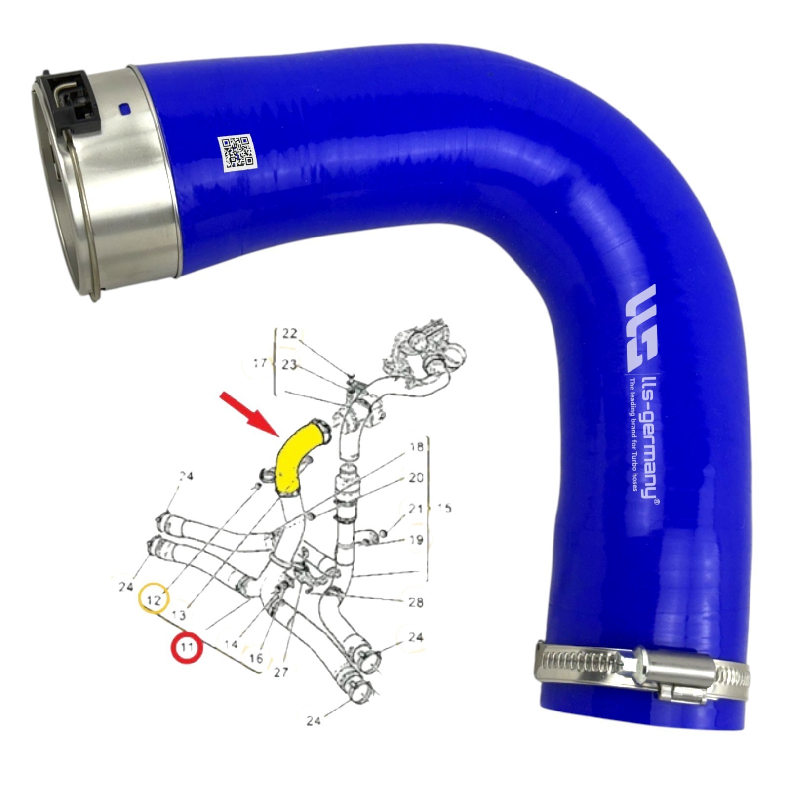 Strengthened Turbo Hose for Maserati Quattroporte VI 3.0 Diesel 670105708