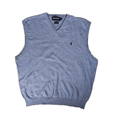 Polo Golf Sweater Vest Blue Ralph Lauren Men's Size XXL Cotton